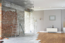 Renovation interior. 3D render restorations